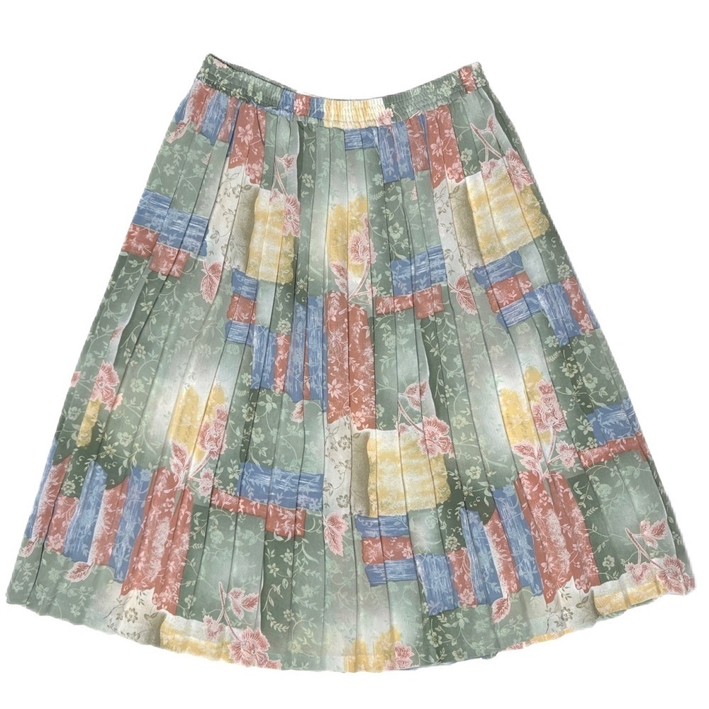 Vintage Pleated Floral Patchwork Cottagecore Elas… - image 2